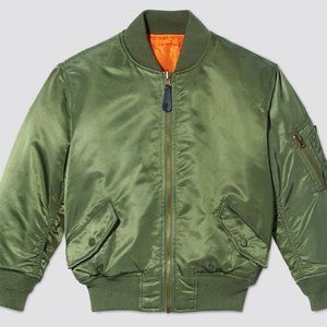 MENS OLIVE GREEN MA-1 Bomber Flight Jacket